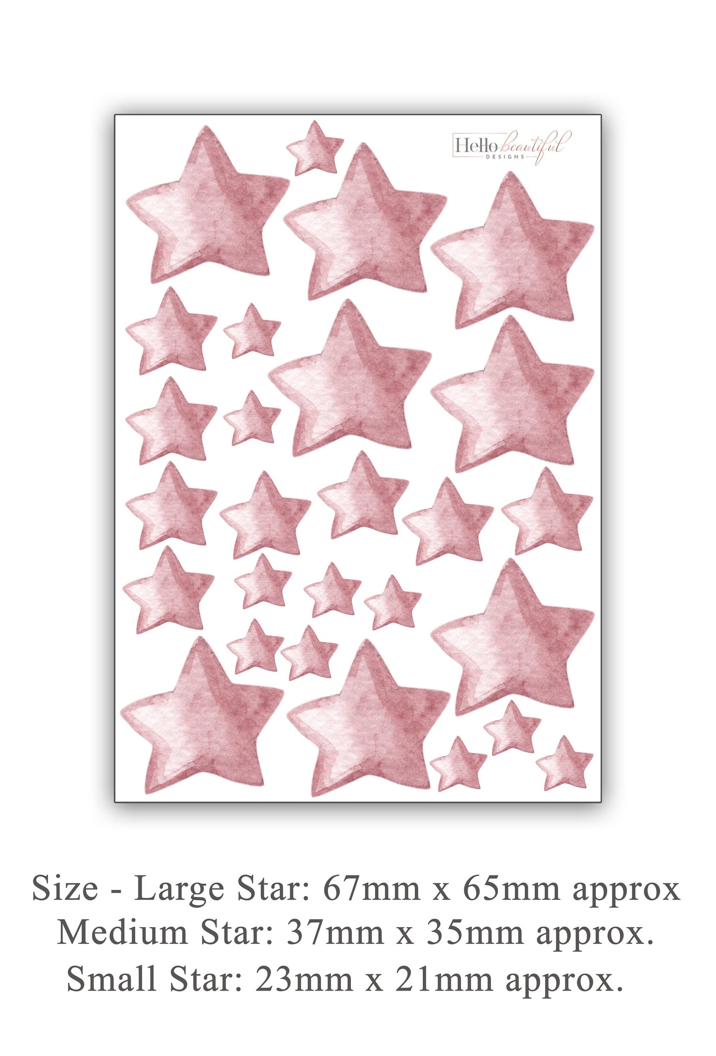 Various Size Pink Star Wall Stickers Nursery Decor Decals Pink Star Wall Decals Girl Nursery Wall Decor Peel Stick Reposition Pink Nursery