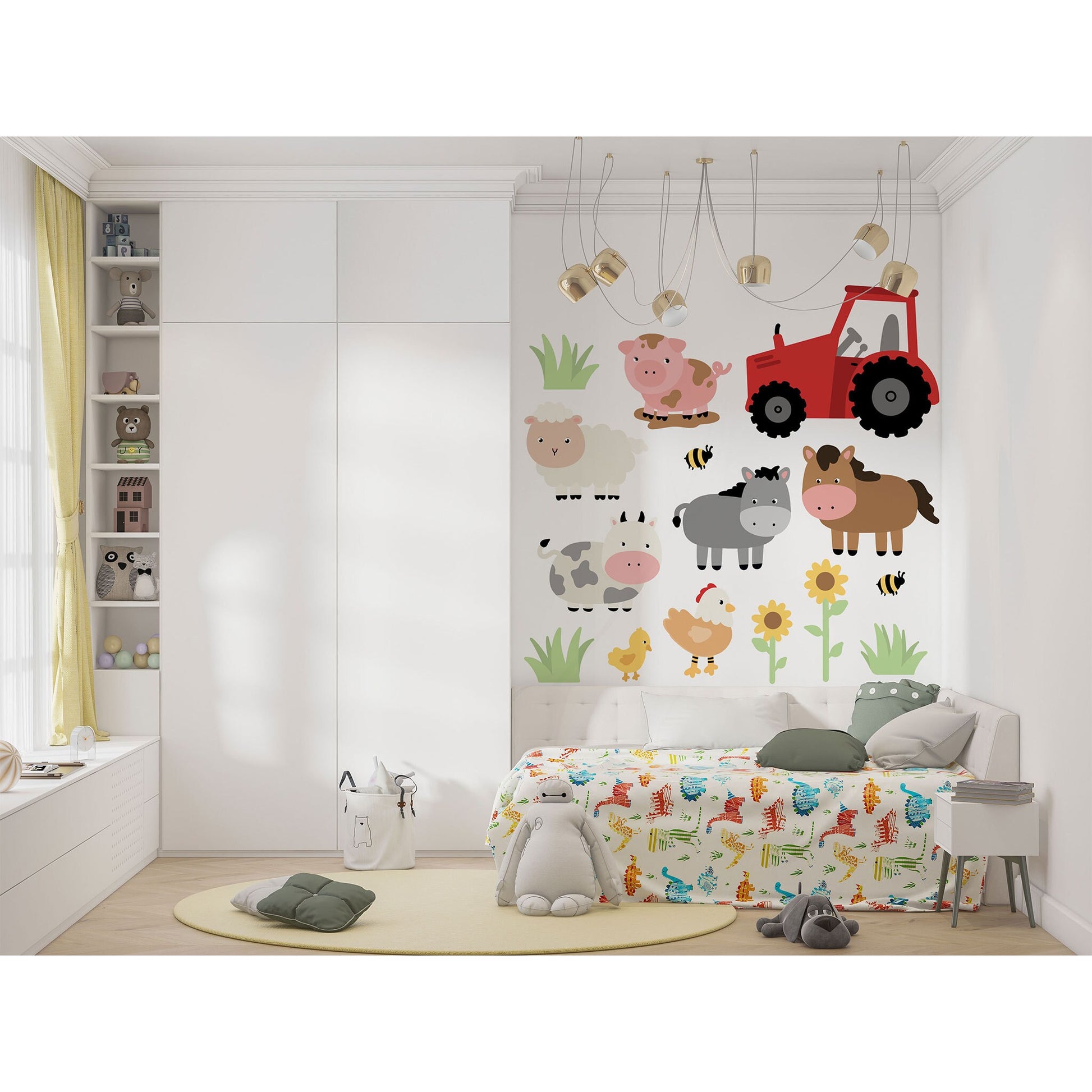 Farmyard Animal Wall Decal Farmyard Nursery Decor Gender Playroom Decor Sticker