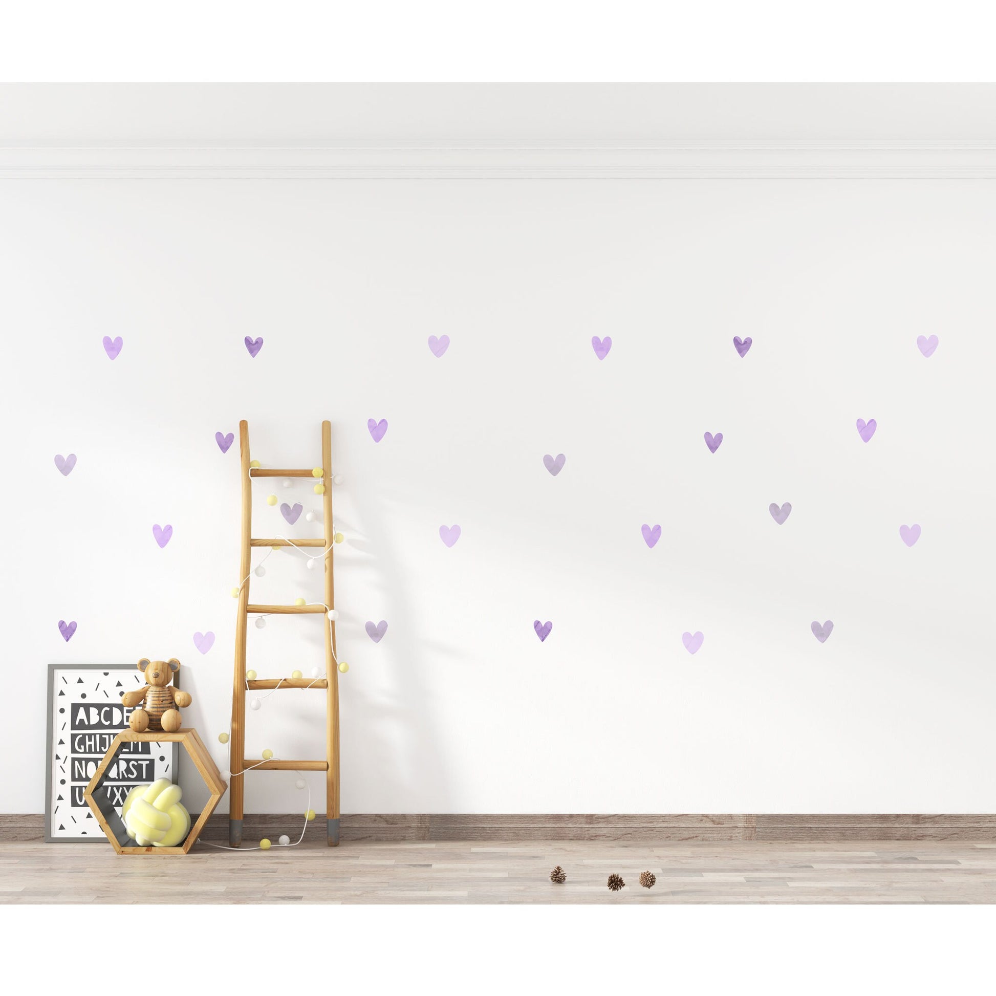 Heart Wall Sticker Girl Nursery Decor Kids Room Heart Decal Purple Nursery Wall Decal