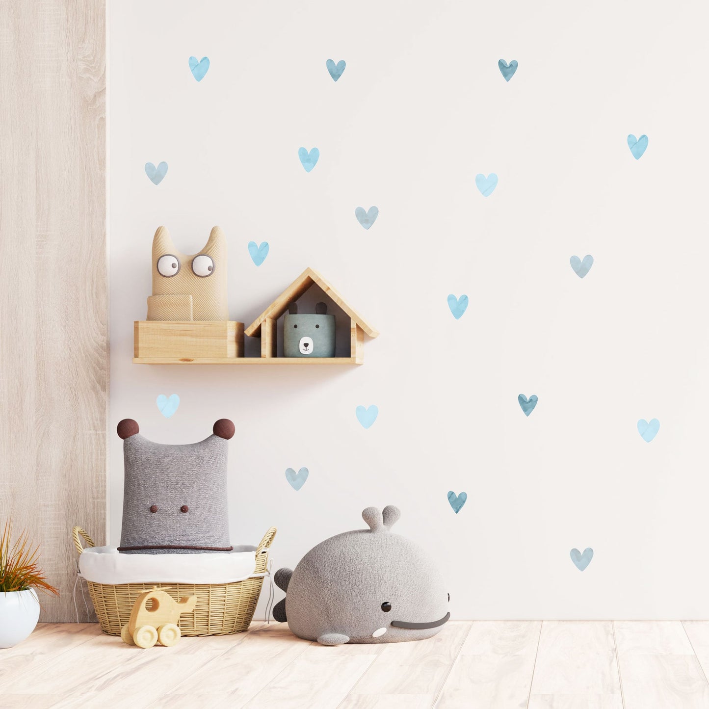 Nursery Wall Stickers Pastel Blue Heart Wall Decal