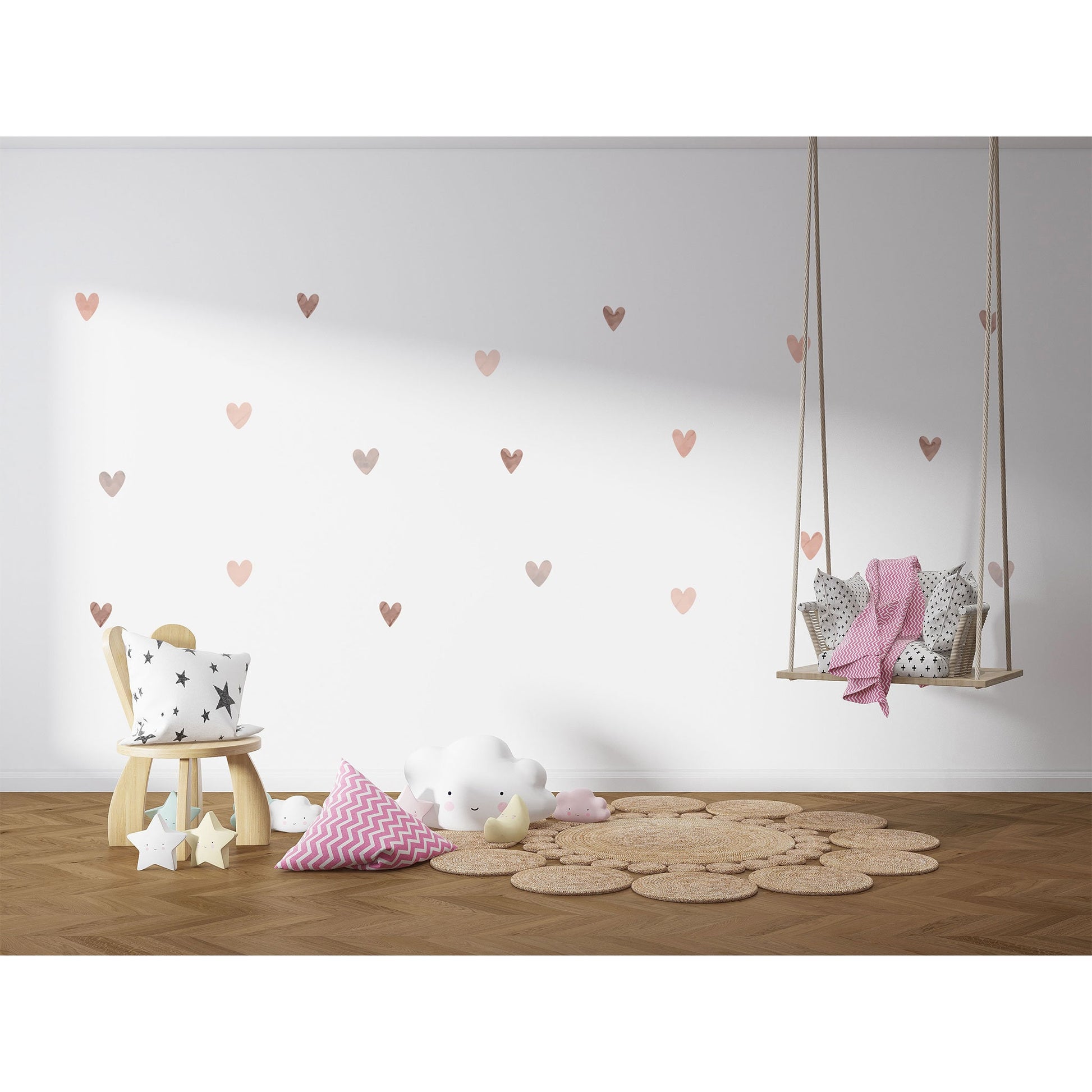 Pink Heart Wall Decal Pastel Pink Nursery Wall Decal