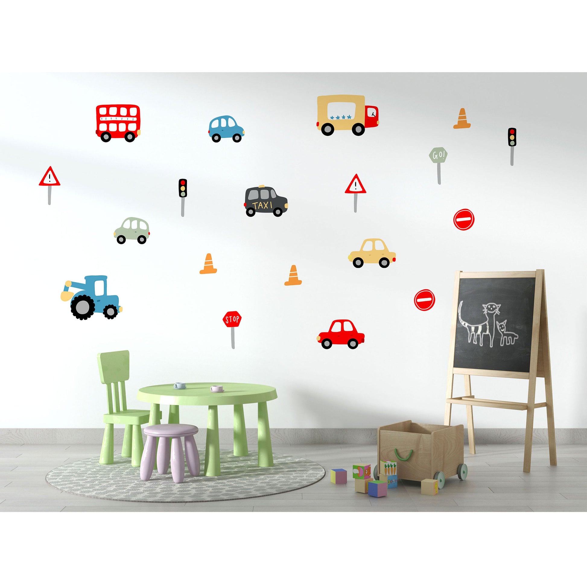 Car Nursery Wall Stickers Car Transport NurseryBoy Nursery Decor Bus Transport Wall Decor