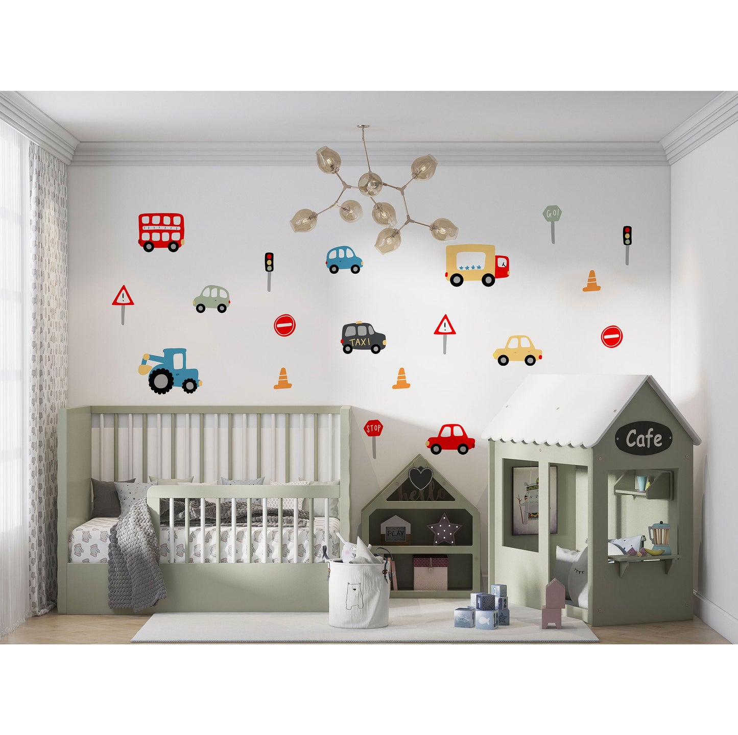 Boy Nursery Decor Bus Transport Wall Decor