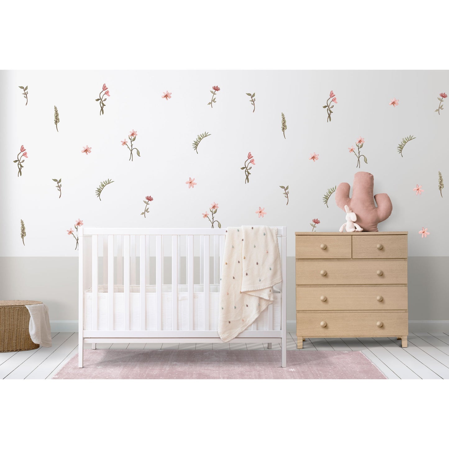 Sticker Kids Room Flower Wall Stickers Nursery Decal Flowers Leaves Sticker