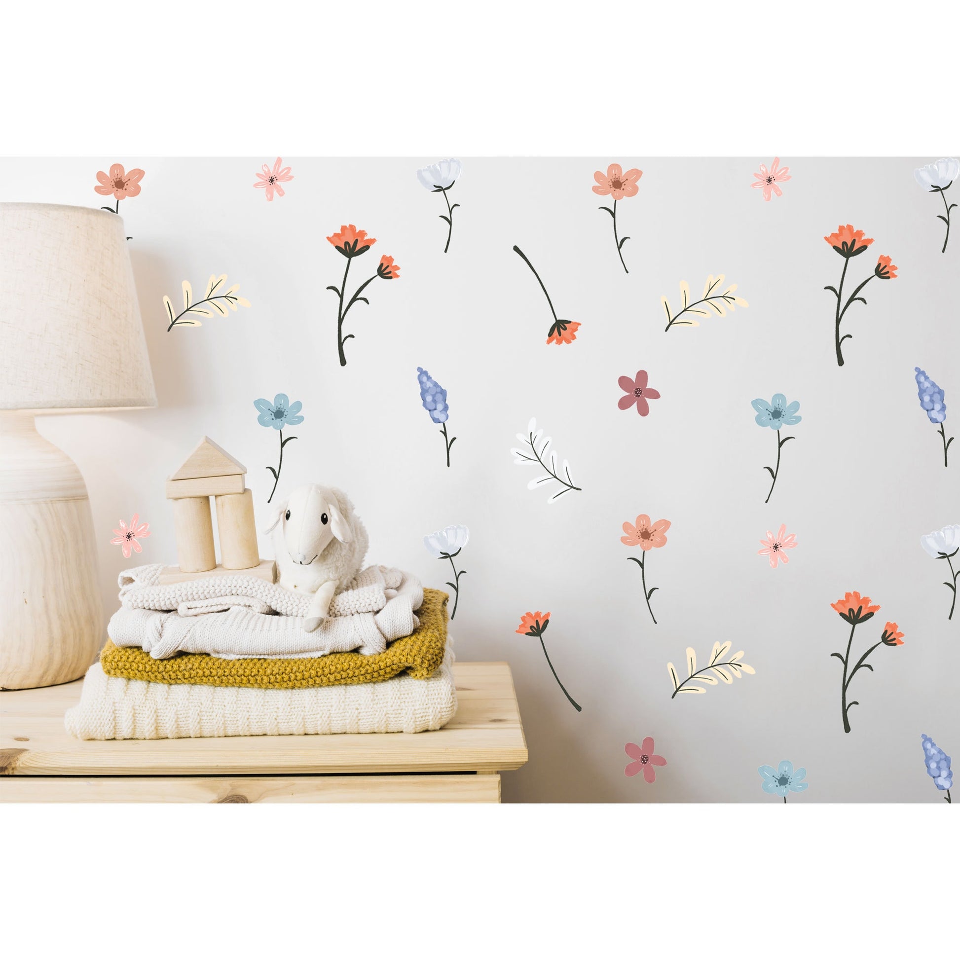 Nursery Floral Wall Decal Nursery Wallpaper Kid Wall Sticker