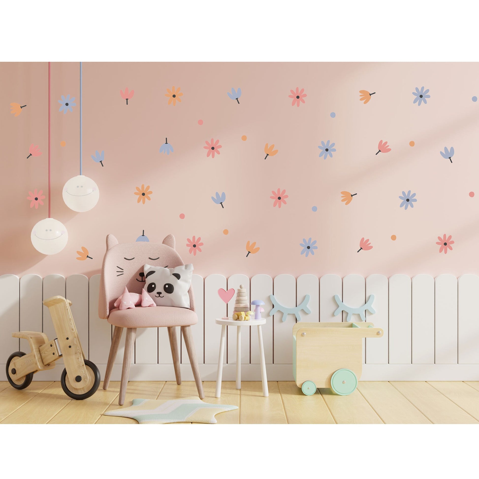 Sticker Girl Flower Decal Floral Bedroom Sticker