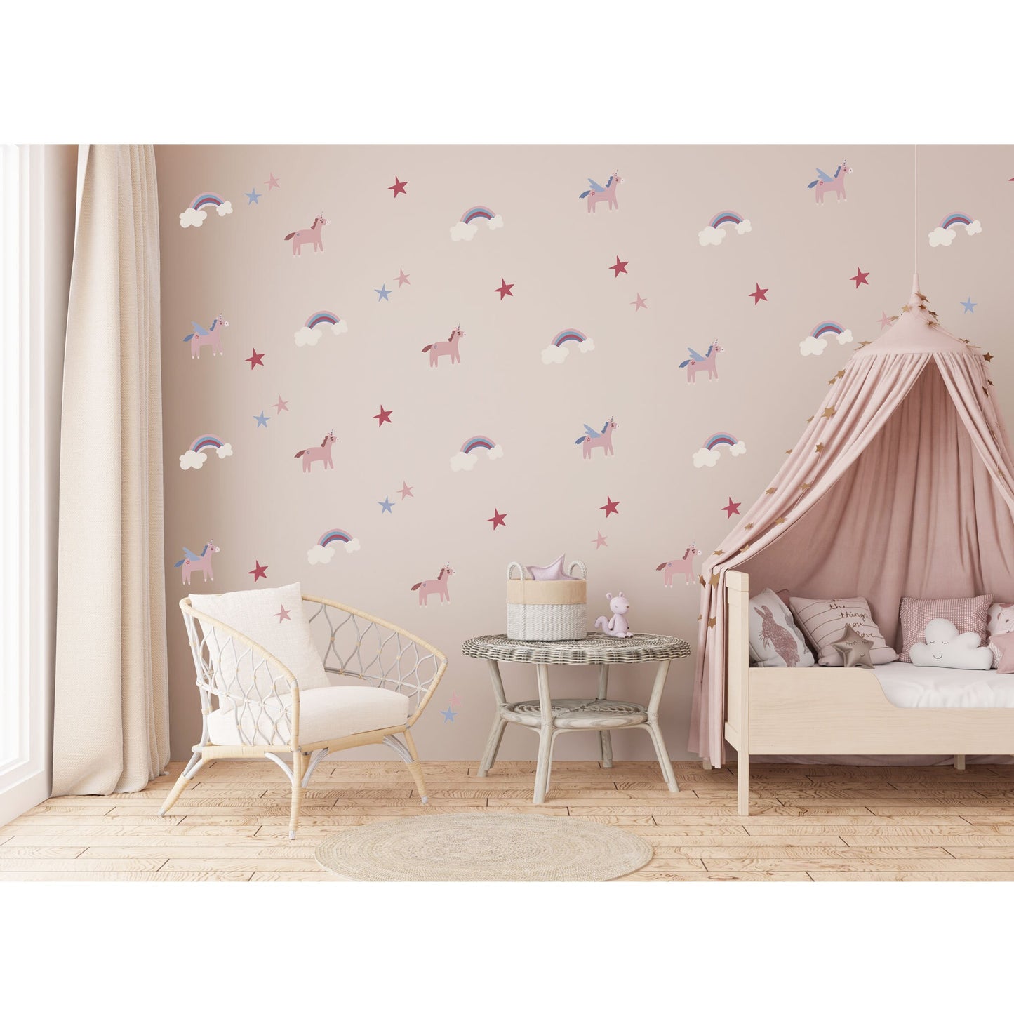 Unicorn Wall Sticker Girl Unicorn Playroom Sticker Nursery Decor