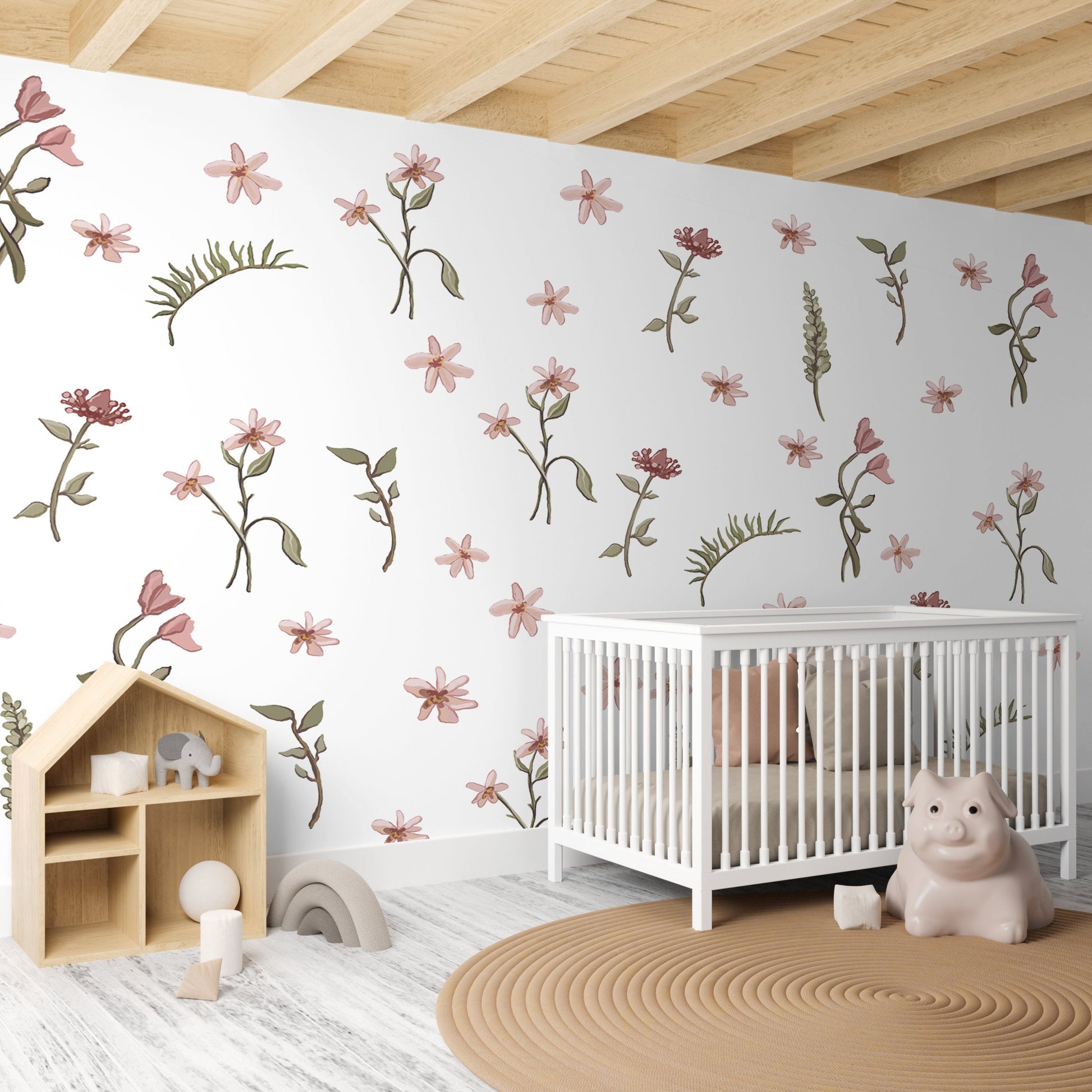 LARGE Floral Wall Sticker Boho Flower Wall Sticker Nursery Wall