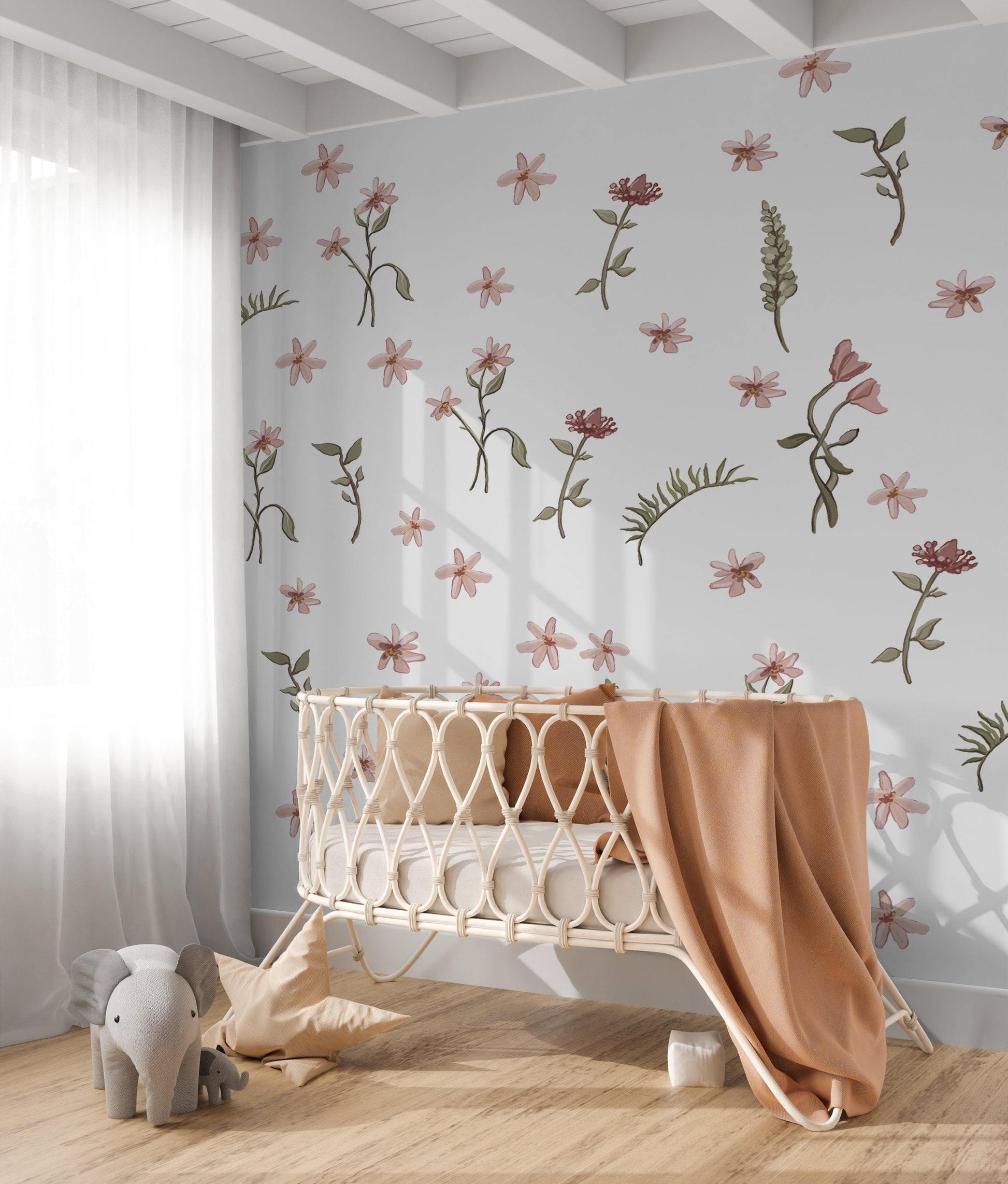 Nursery Wall Sticker Floral Wall Decal Boho