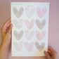 Heart Wall Sticker Nursery Wall Decal Girl Wallpaper Sticker Pink Girl