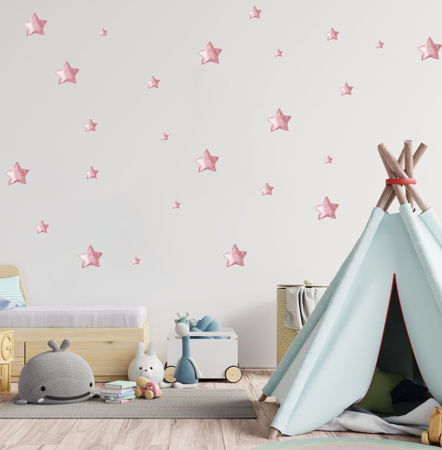 Nursery Decor Decals Pink Star Wall Decals Girl Nursery Wall Decor