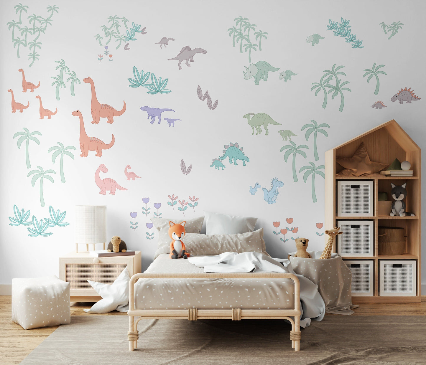 Pastel Dinosaur Wall Sticker Jurassic Park Sticker Playroom Sticker Jurassic Decals