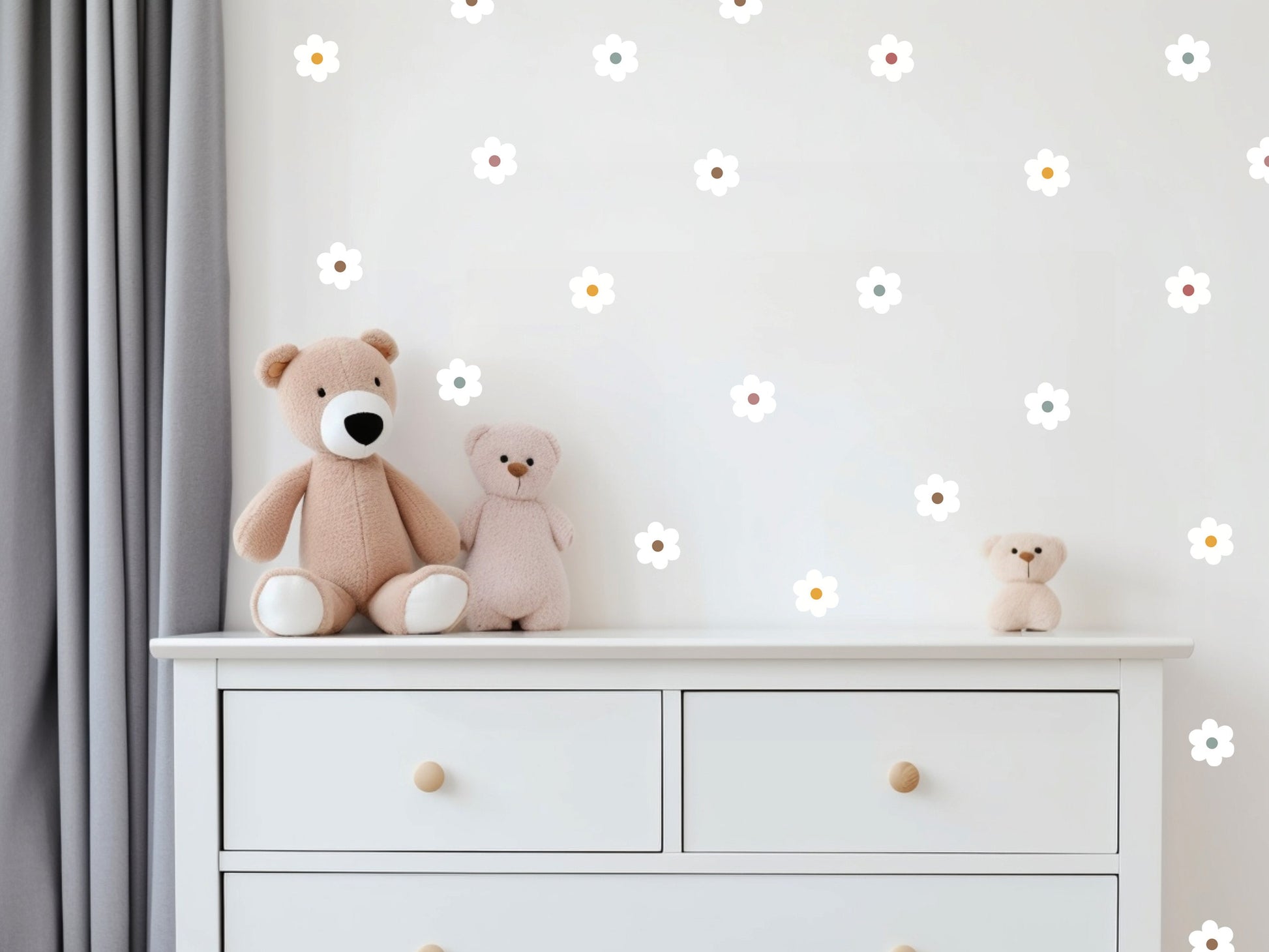 Daisy Wall Decal Set Mix Nursery Decor Bedroom Daises