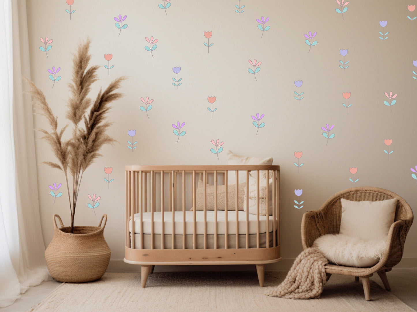 Nursery Flower Wall Sticker Nursery Wall Sticker Flower Wall Decal