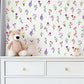 Nursery Wallpaper Kid Wall Sticker Wildflower Wall Decal Flower