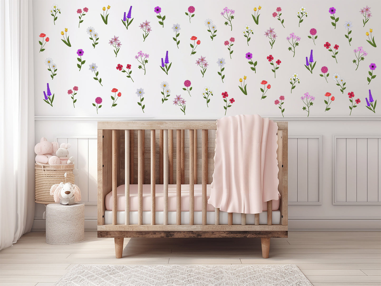 Floral Wall Sticker Wall Decal Wall Boho Style Wall Flower Wall Wall Art Decal