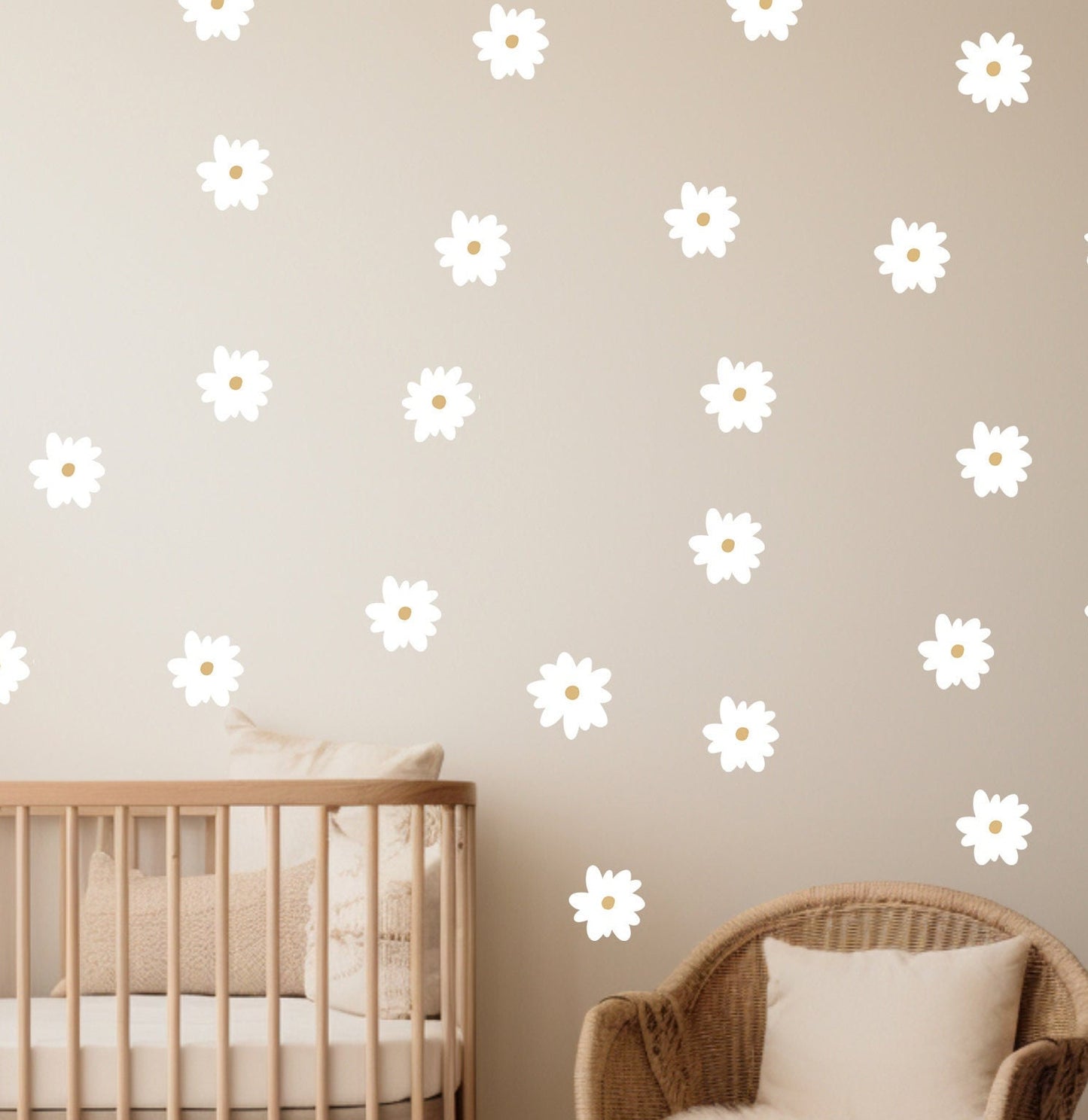 Daisy Wall Decal Set Mix Size Set Floral Decals Flower Wall Sticker Kid