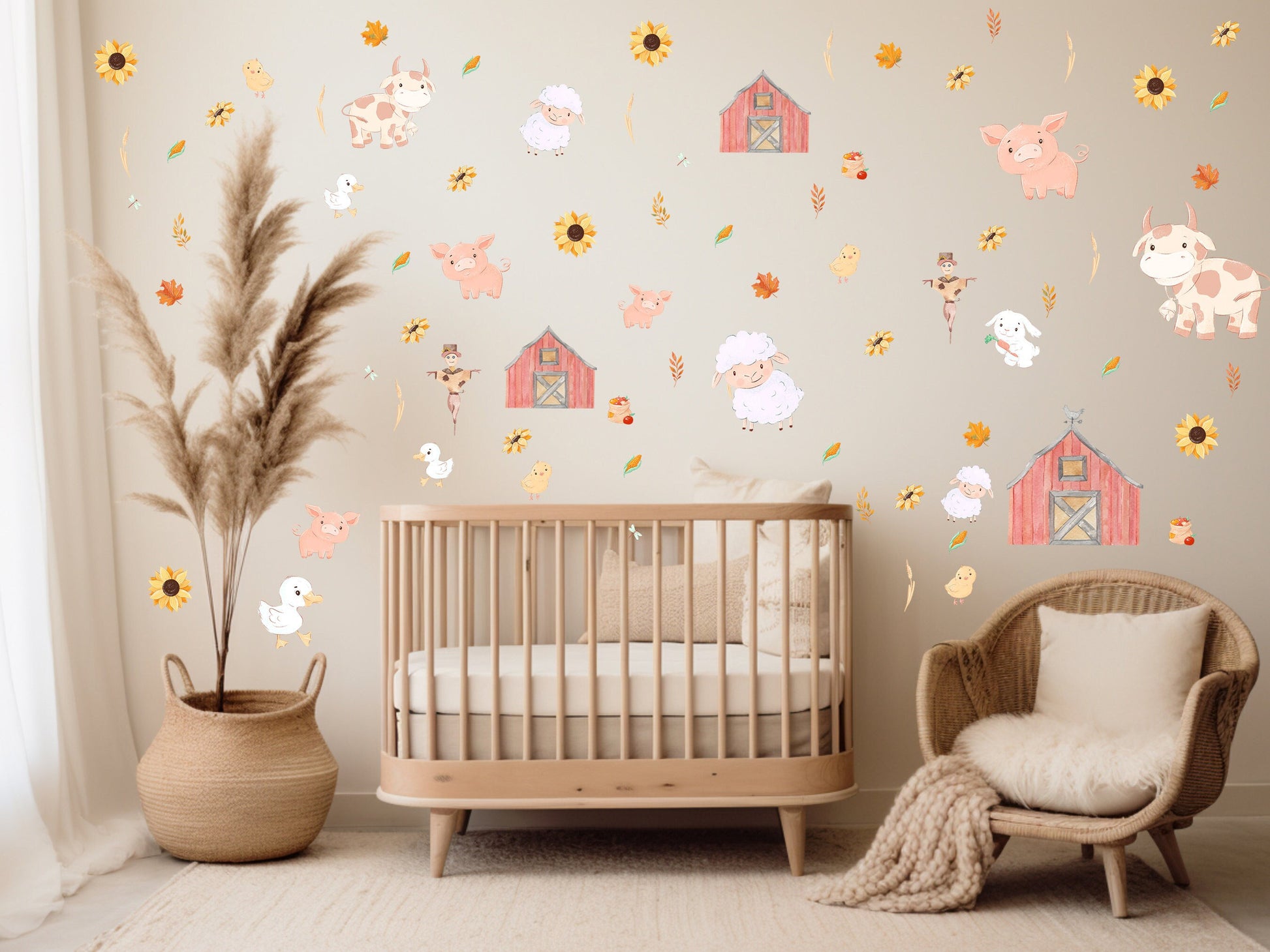 Decal Farm Barn Decal Nursery Wall Sticker Animal Wall Decal