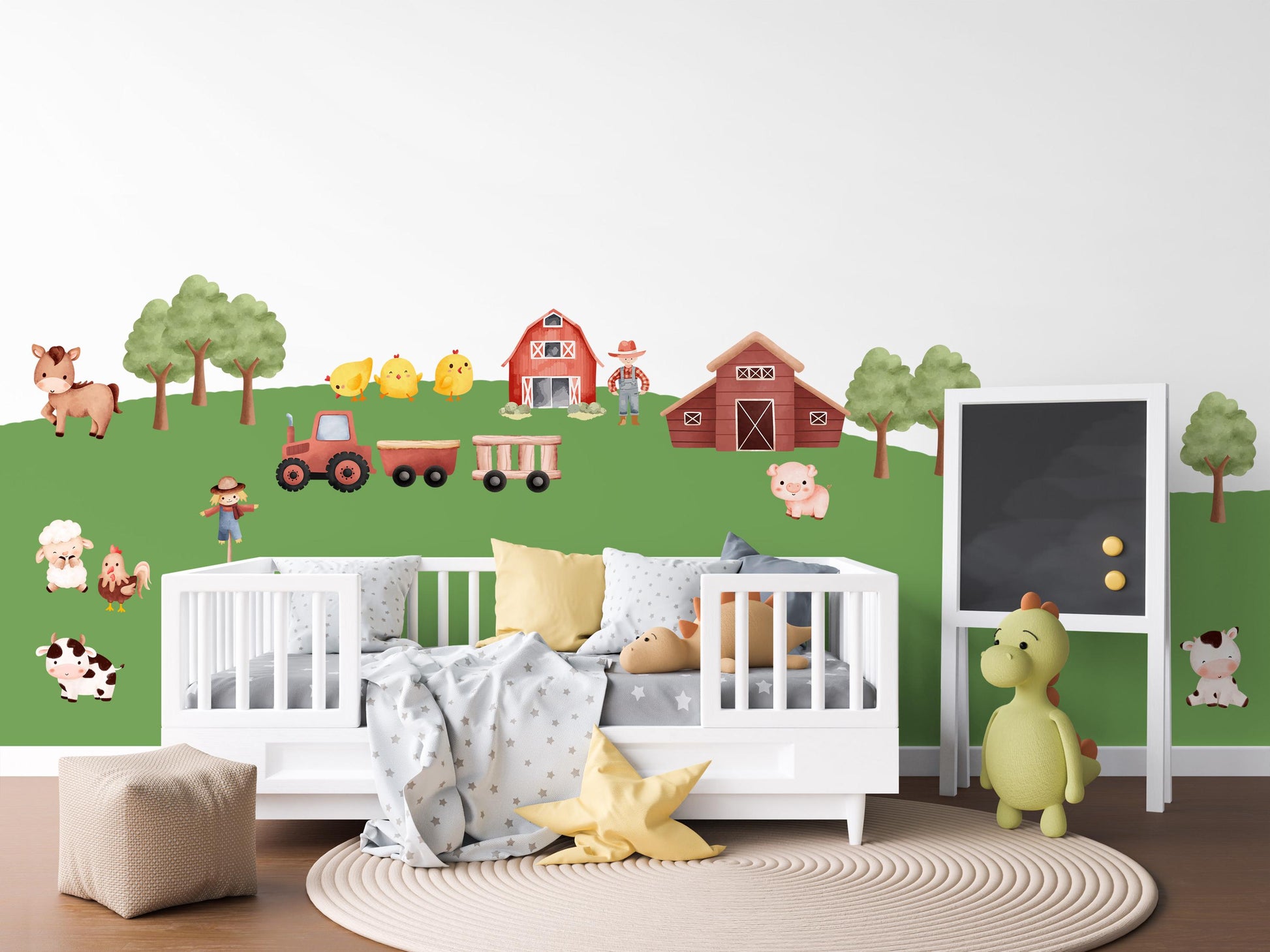 Farm Wall Sticker Farm Animal Wall Sticker Nursery Farm Wall Decal Tractor Wall Sticker Farm Animal Decal Farm Nursery Decor Farm Wallpaper