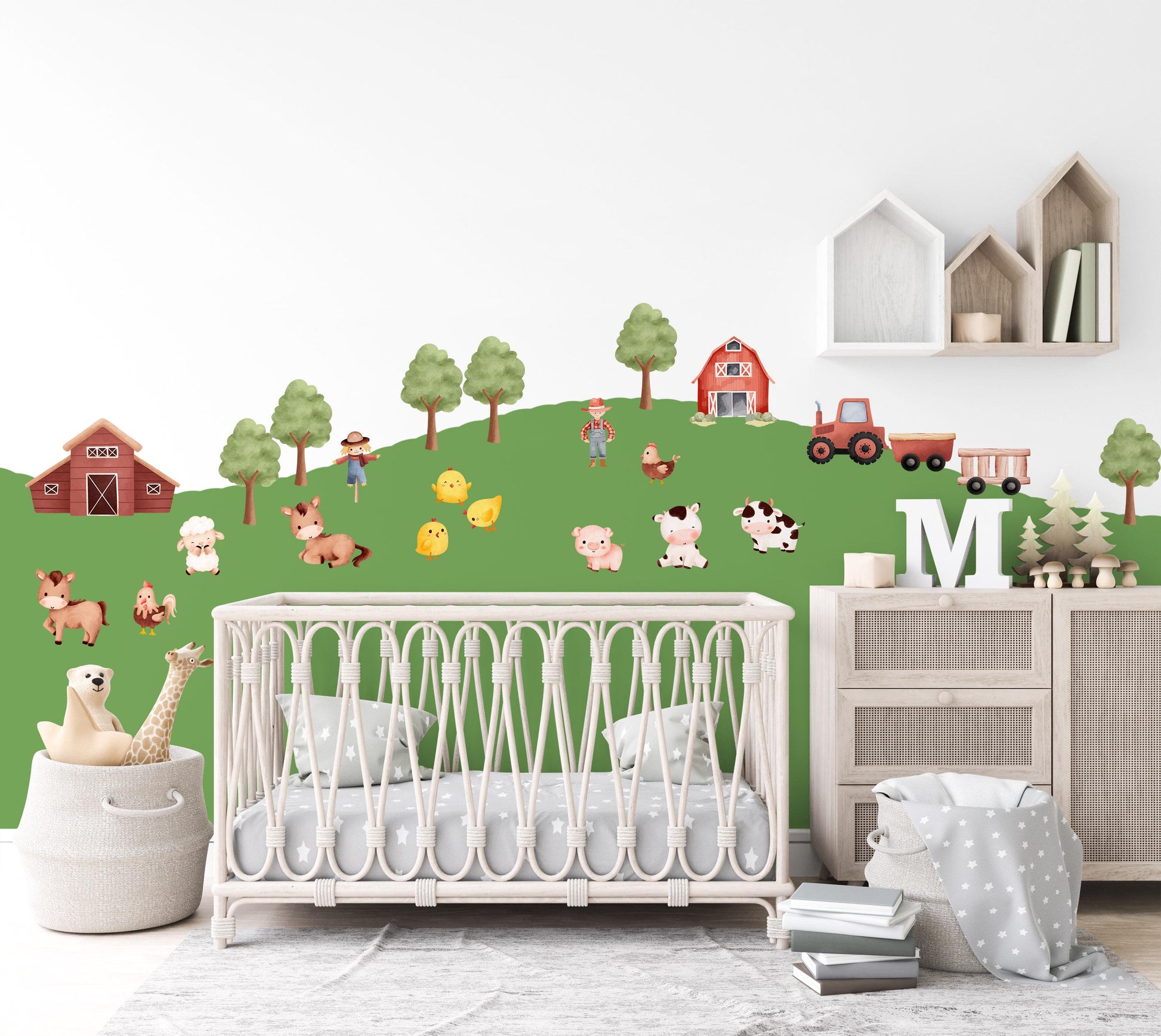 Farm Wall Sticker Farm Animal Wall Sticker Nursery Farm Wall Decal Tractor Wall Sticker Farm Animal Decal Farm Nursery Decor Farm Wallpaper