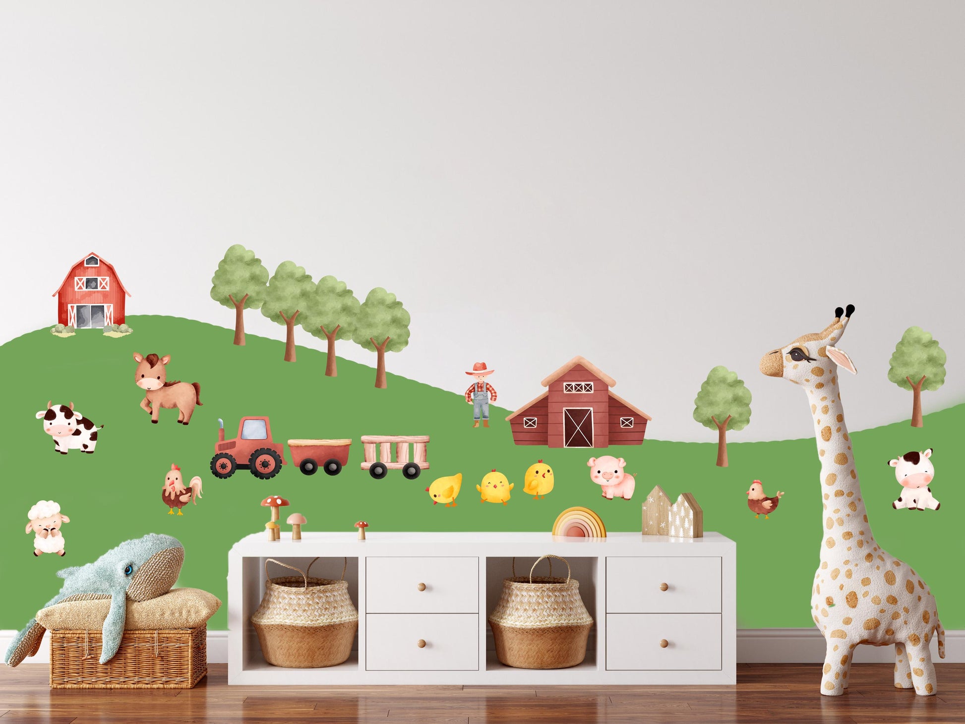 Farm Wall Sticker Farm Animal Wall Sticker Nursery Farm Wall Decal Tractor Wall Sticker Farm Animal Decal Farm Nursery Decor Farm Wallpaper