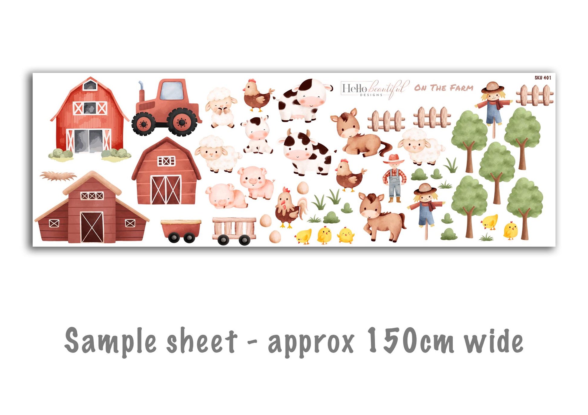 Farm Wall Sticker Farm Animal Wall Sticker Nursery Farm Wall Decal Tractor Wall Sticker Farm Animal Decal Farm Nursery Decor Farm Wallpaper