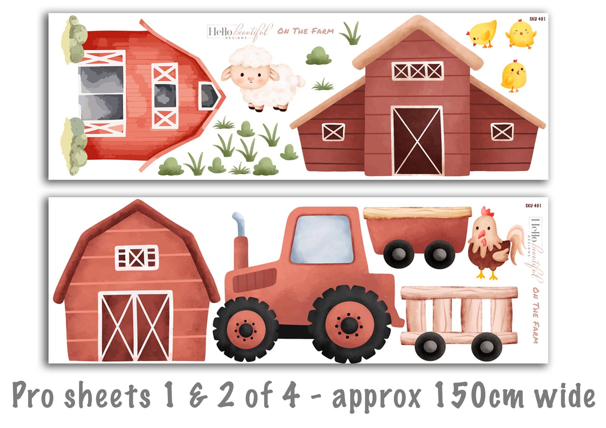 Farm Wall Sticker Farm Animal Wall Sticker Nursery Farm Wall Decal Tractor Wall Sticker Farm Animal Decal Farm Nursery Decor Farm Wallpaper