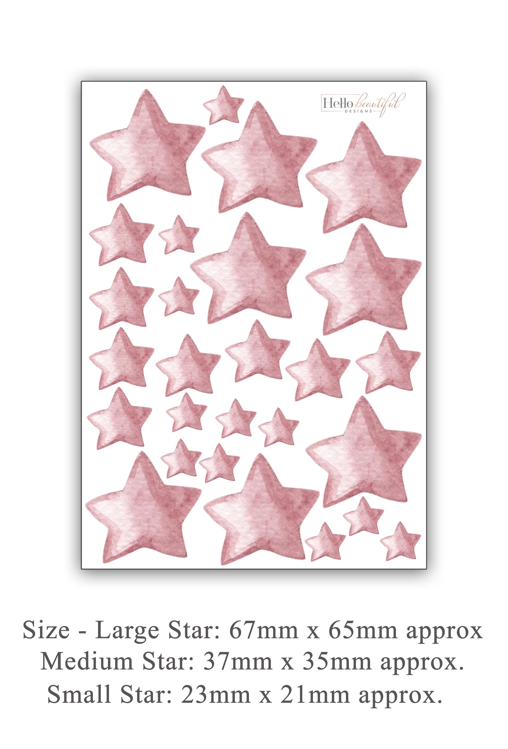 Pastel Pink Rustic Stars Wall Stickers, Nursery Wall Stickers, Pink Star Wall Decals, Girl's Bedroom Wall Stickers, Pink Nursery Wall Decor