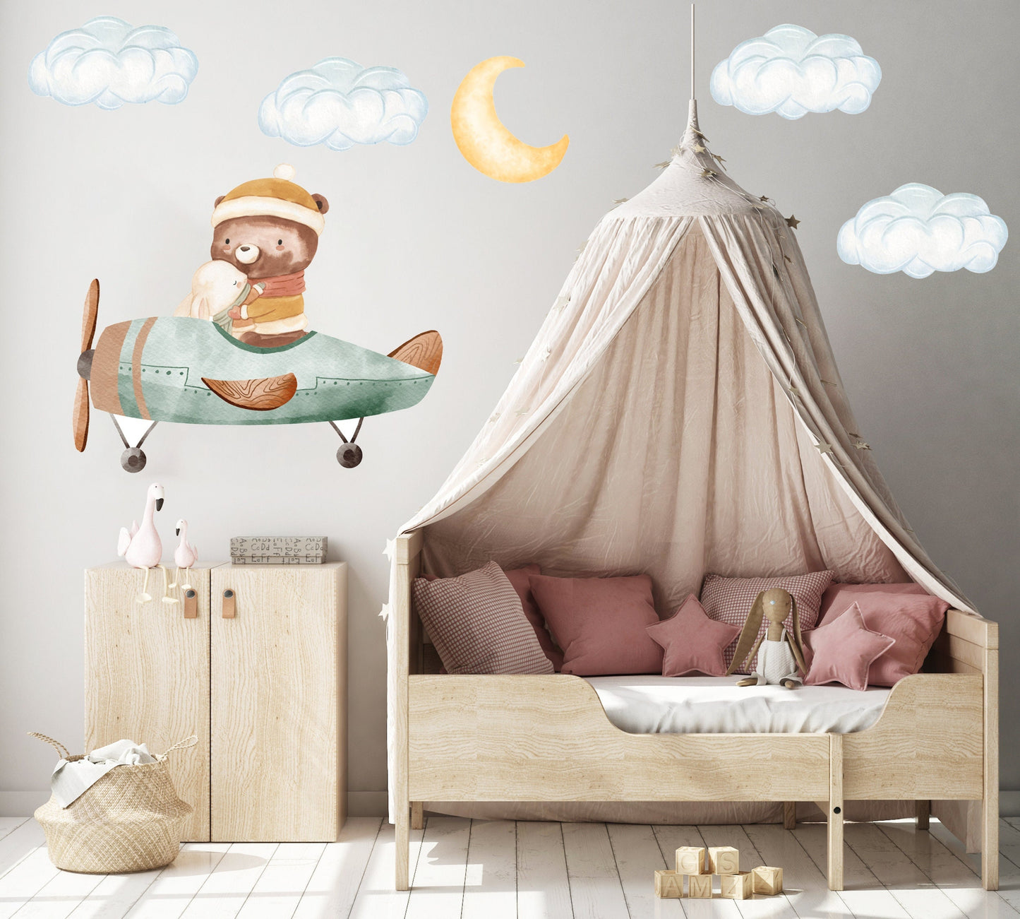 Sticker Playroom Wall Sticker Night Sky Sticker Bear Wall Decal Nursery Wall Decal