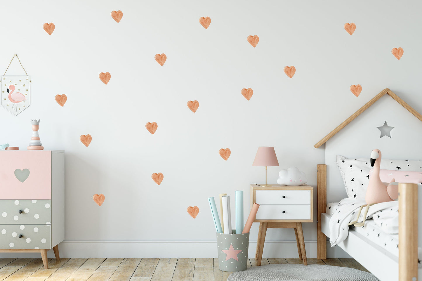 Boho Nursery Wall Sticker Heart Wall