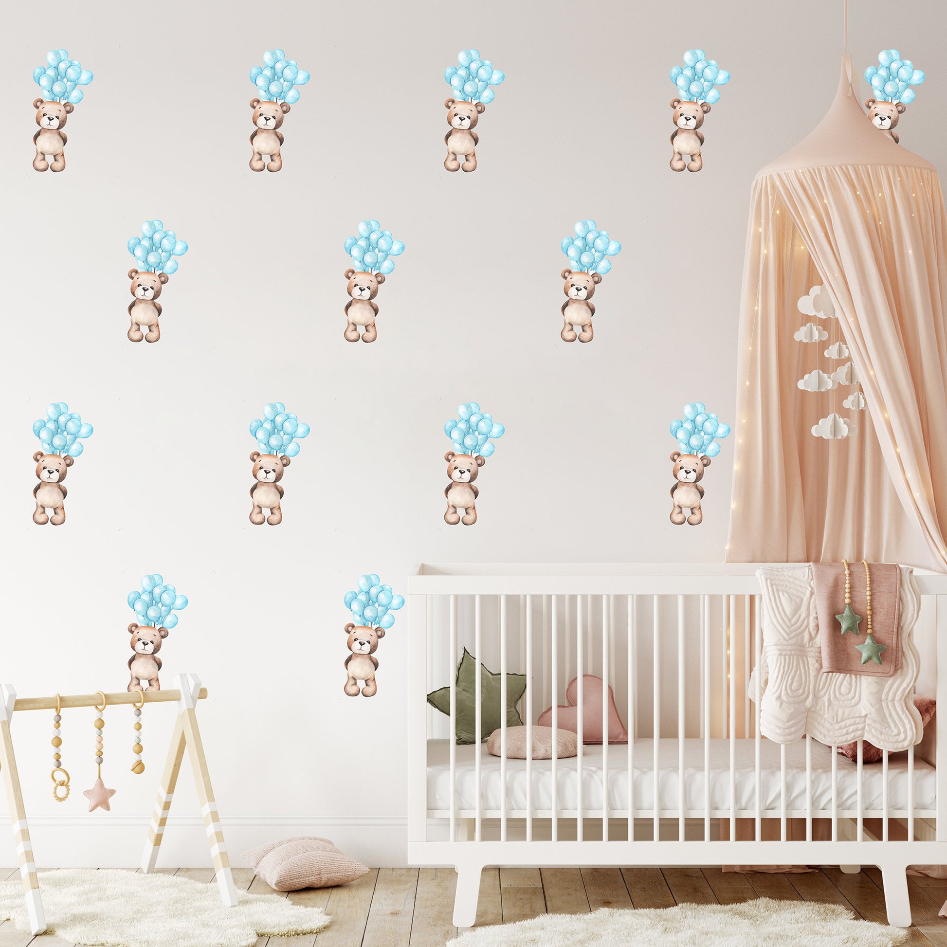 Teddy Bear Air Balloon Wall Sticker Nursery Wall Sticker Teddy Bear Wall Decal Nursery Wall Decal Teddy Bear Wall Sticker Cute Nursery Decor