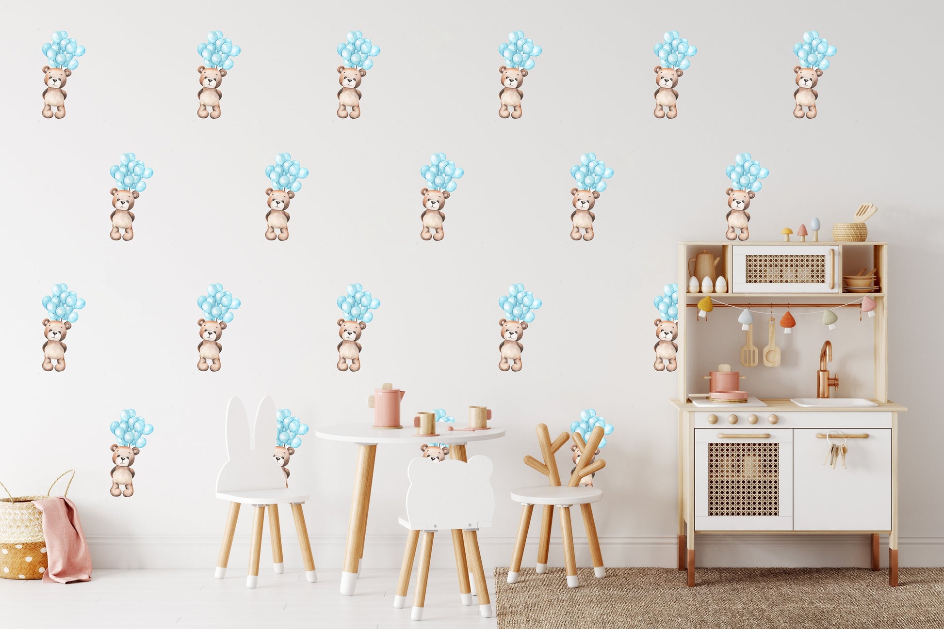 Teddy Bear Air Balloon Wall Sticker Nursery Wall Sticker Teddy Bear Wall Decal Nursery Wall Decal Teddy Bear Wall Sticker Cute Nursery Decor