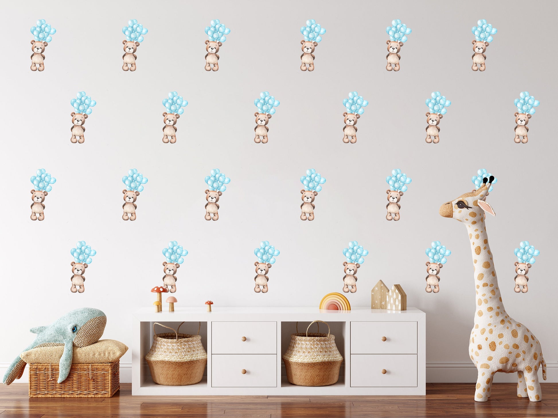 Teddy Bear Air Balloon Wall Sticker Nursery Wall Sticker Teddy Bear Wall Decal Nursery Wall Decal Teddy Bear Wall Sticker Cute Nursery Decor