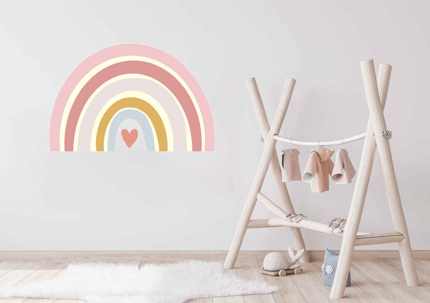 Pastel Pink Rainbow Decal Boho Nursery Wall Sticker