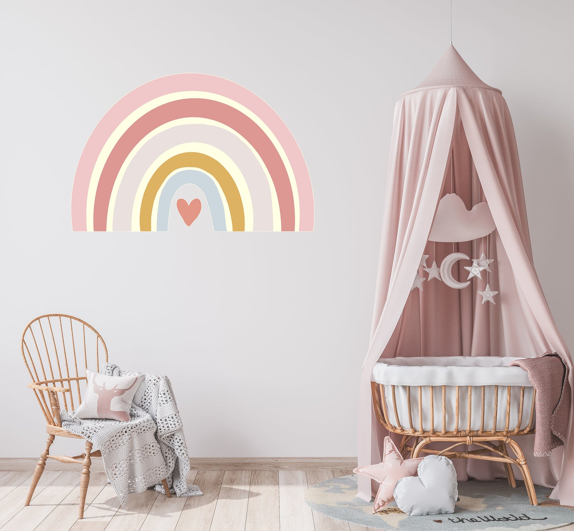 Large Rainbow Wall Sticker Rainbow Wall Sticker Boho Nursery Decor Rainbow