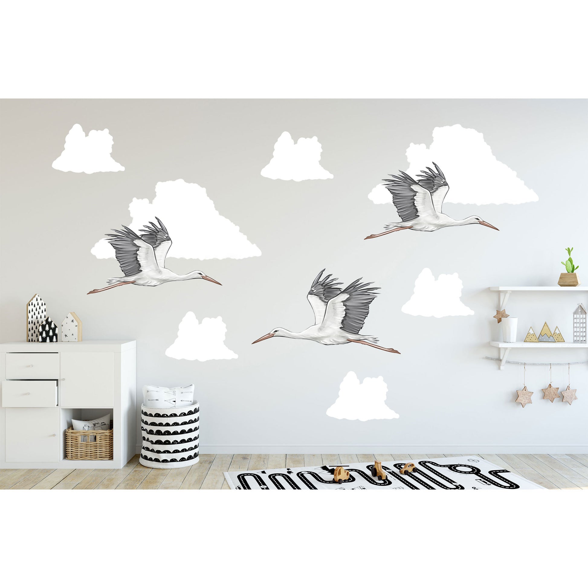 Storks Nursery Wall Stickers, Nursery Wall Decals