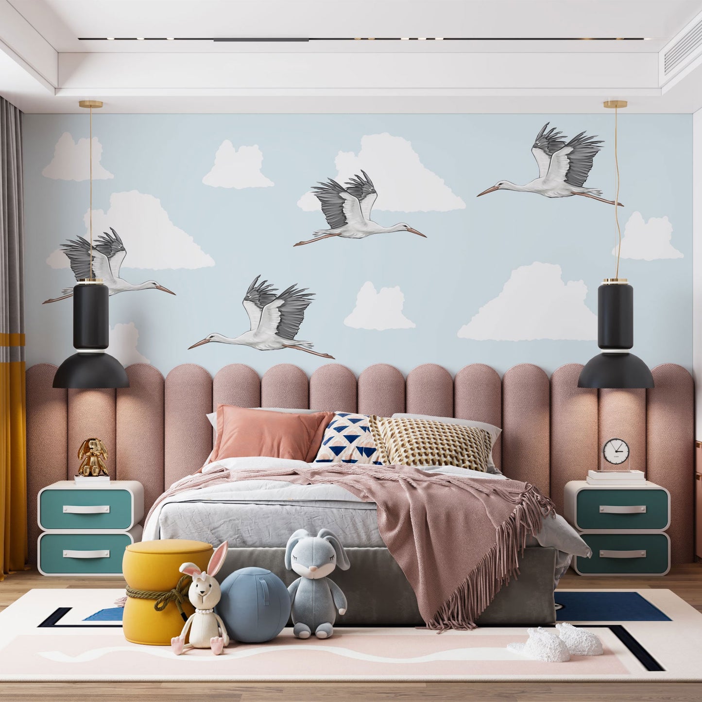 Storks Nursery Wall Stickers, Nursery Wall Decals