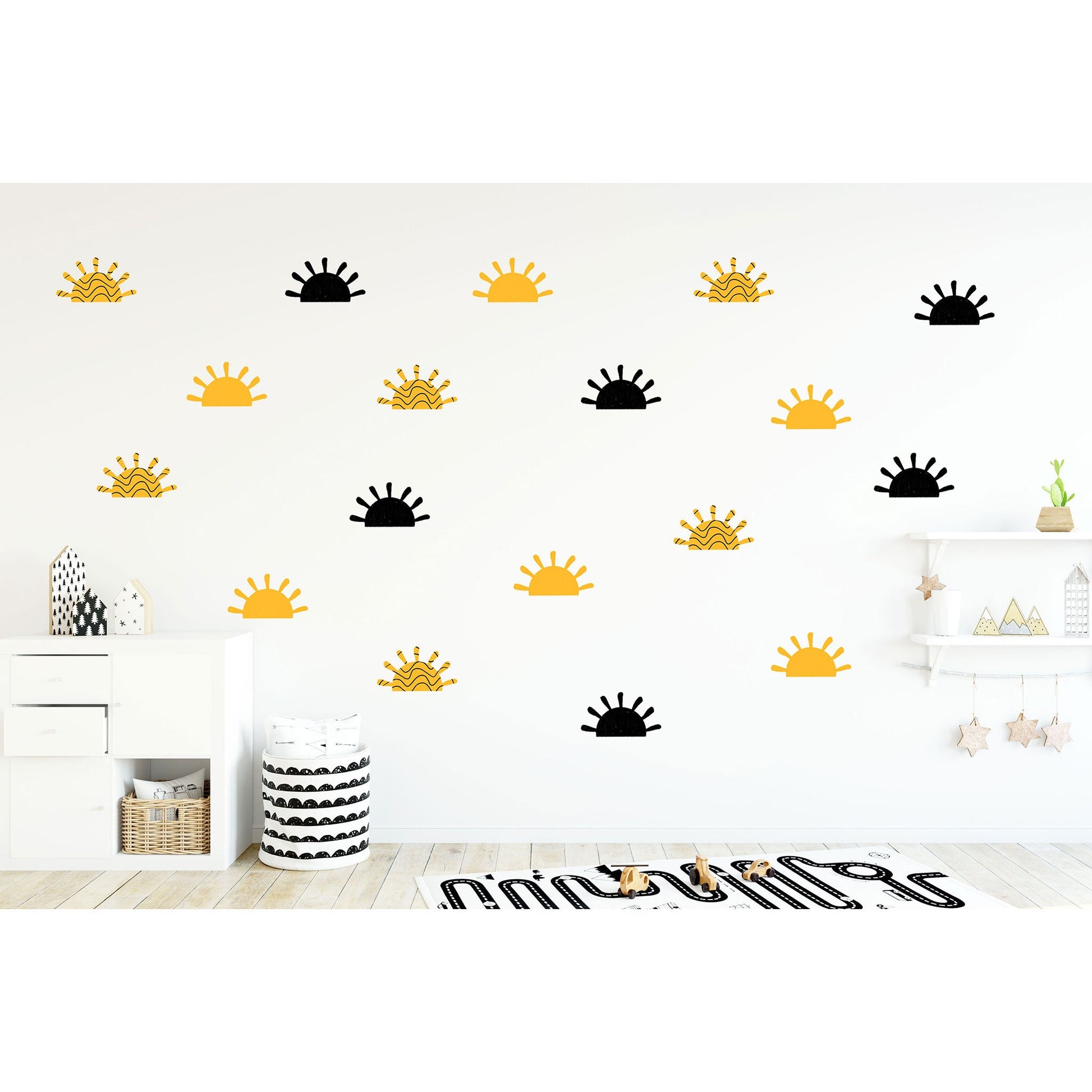 Abstract Sun Wall Stickers, Children's Boho Wall Decor, Playroom Wall Stickers, Kids Room, Nursery, Sun Wall Stickers, Nursery Wall Stickers