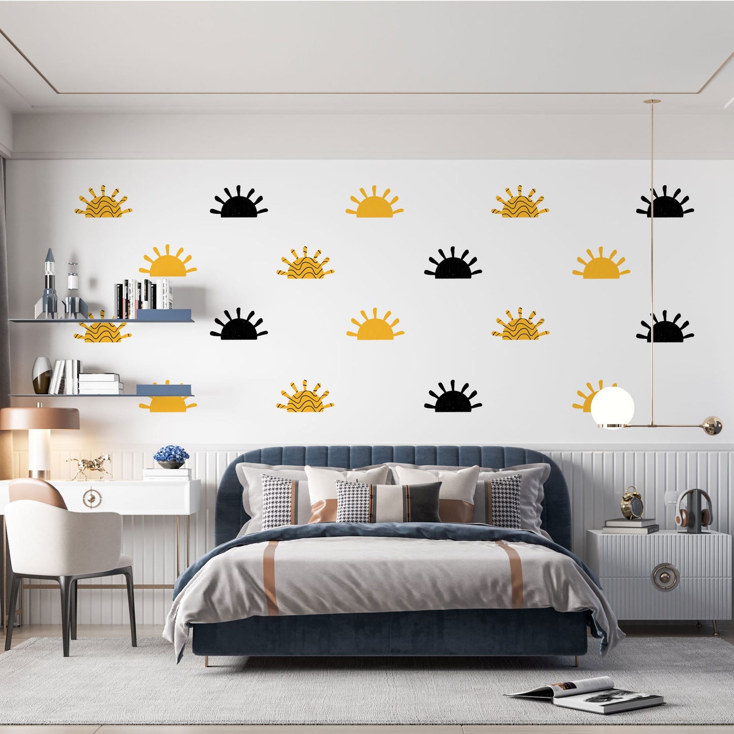 Abstract Sun Wall Stickers, Children's Boho Wall Decor, Playroom Wall Stickers, Kids Room, Nursery, Sun Wall Stickers, Nursery Wall Stickers