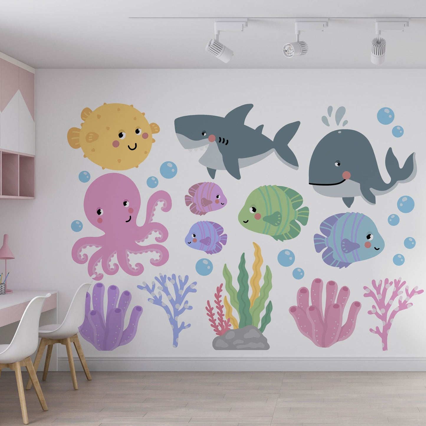 Underwater Fish Wall Stickers Fish Nursery Underwater Decal Fish Bedroom Decor