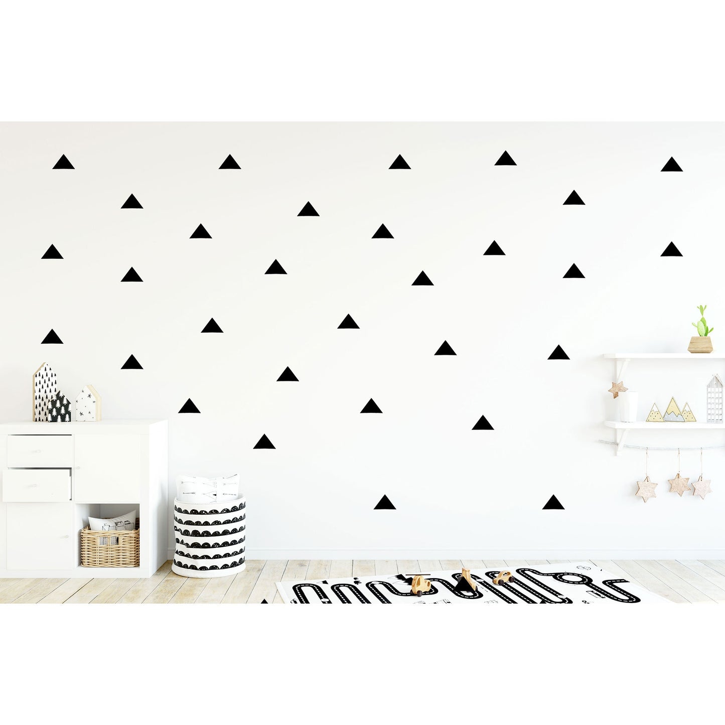 Black Triangle Wall Stickers, Reusable Boho Nursery Wall Stickers