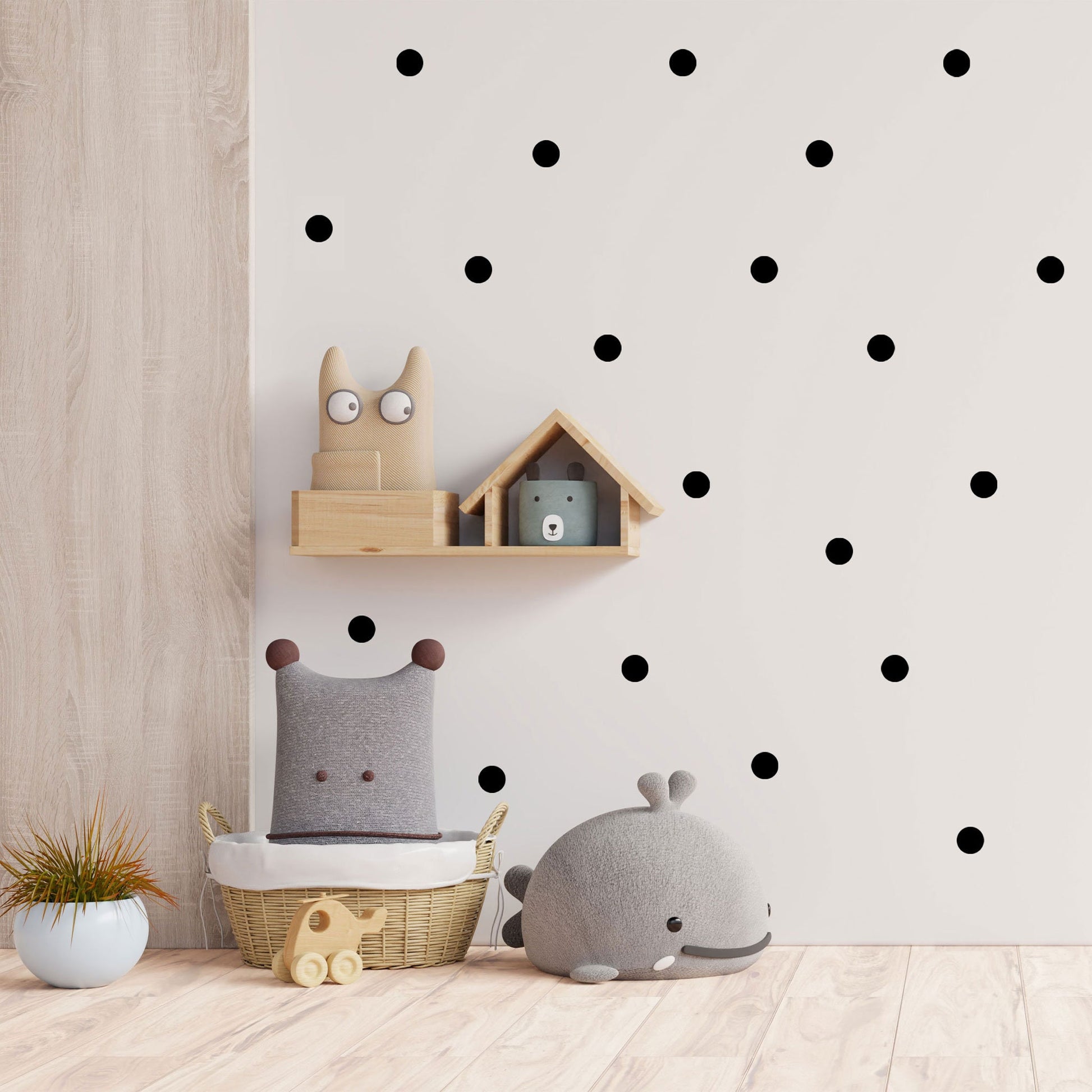 Black Spots Wall Stickers, Reusable Boho Nursery Wall Decals