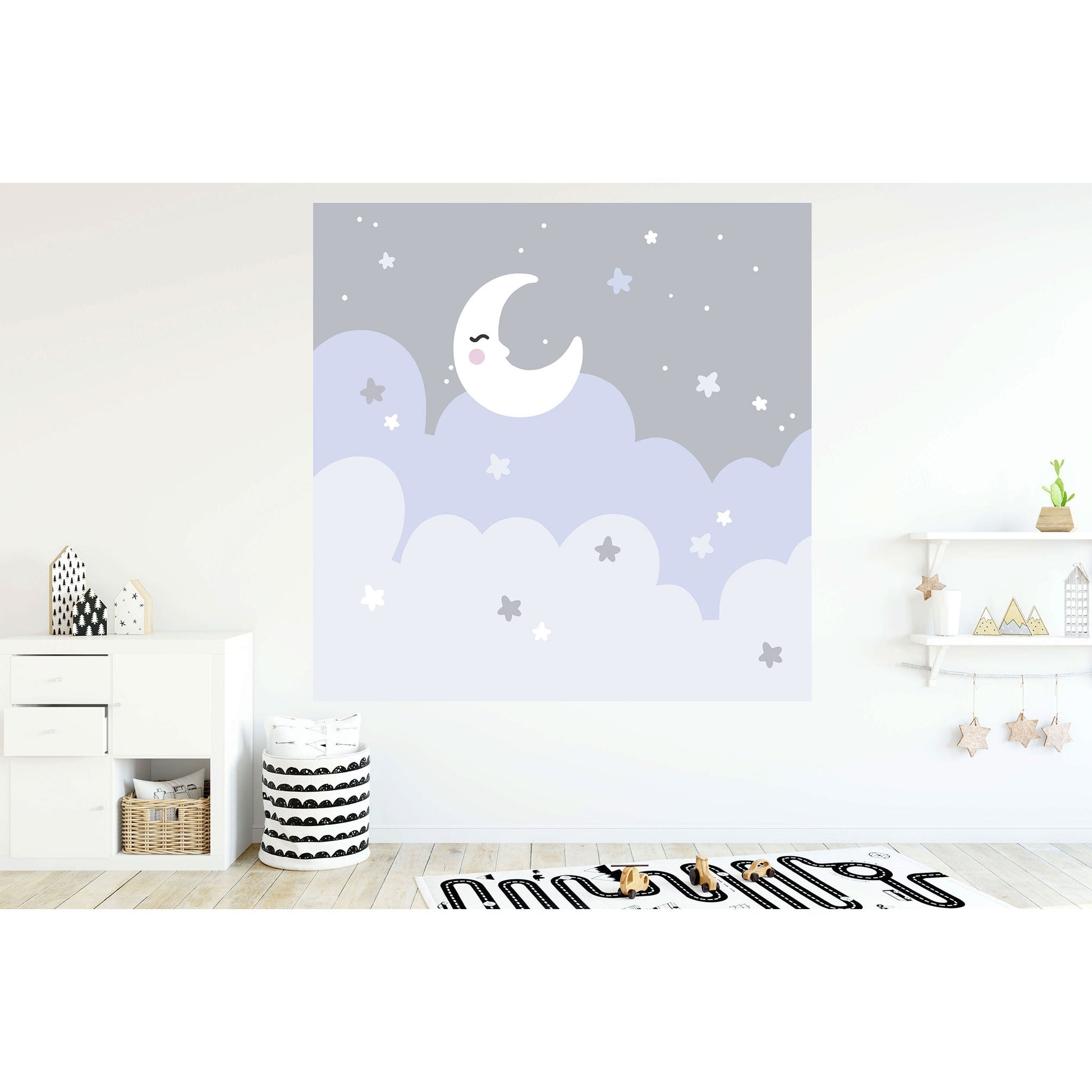 Moon Night Sky Wall Sticker, Nursery Wall Decal