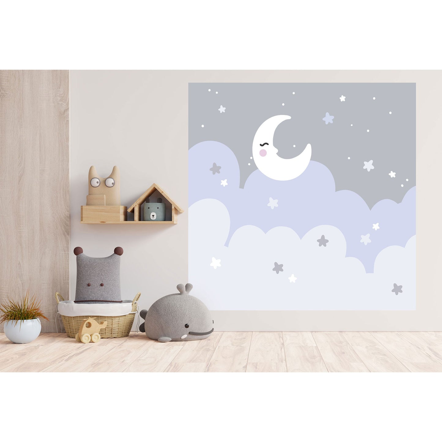 Moon Night Sky Wall Sticker, Nursery Wall Decal