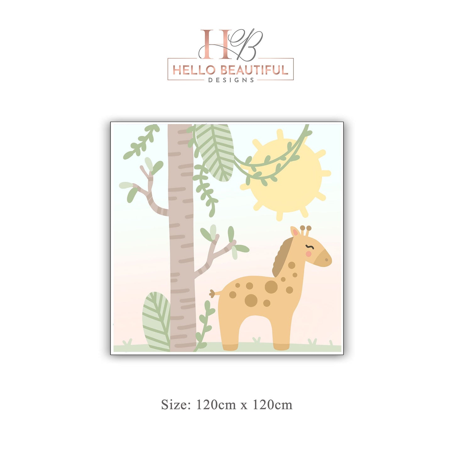 Giraffe Safari Wall Sticker, Nursery Wall Decal