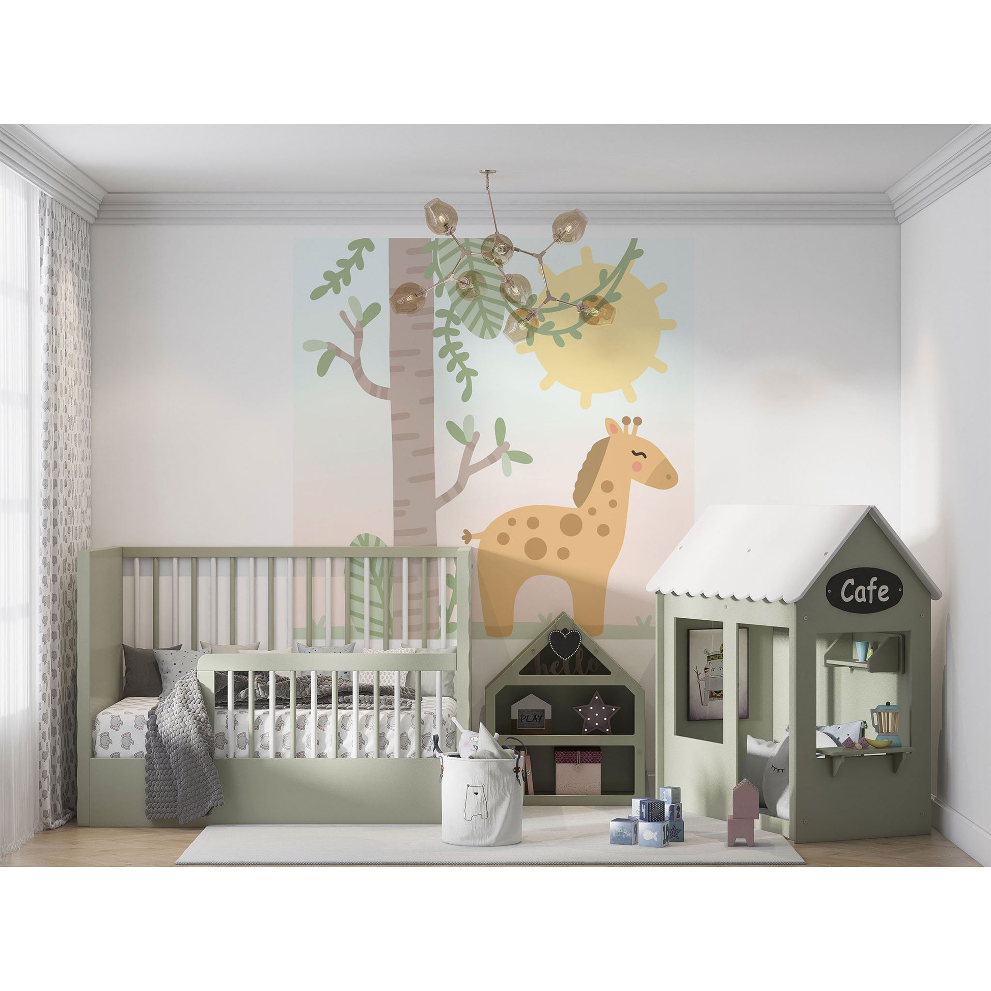 Giraffe Safari Wall Sticker, Nursery Wall Decal