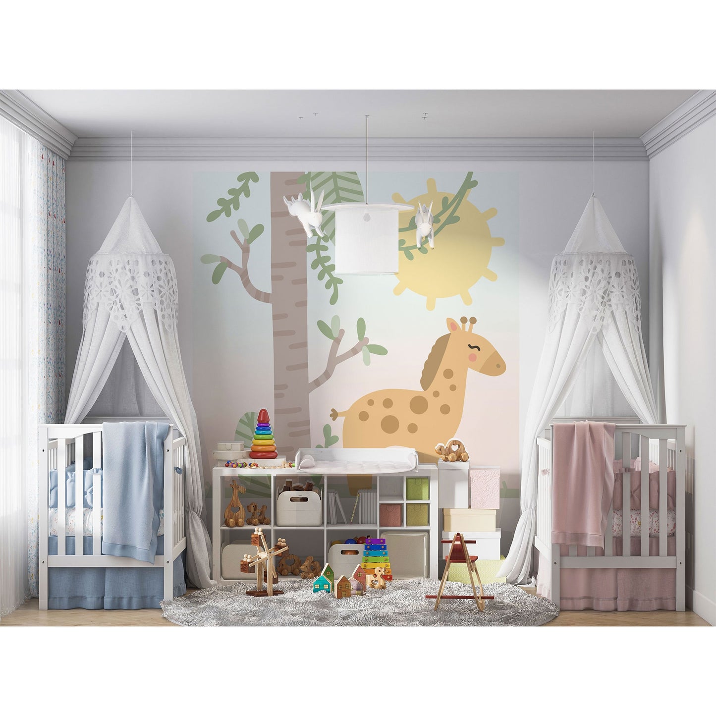 Giraffe Safari Wall Sticker, Nursery Wall Decal