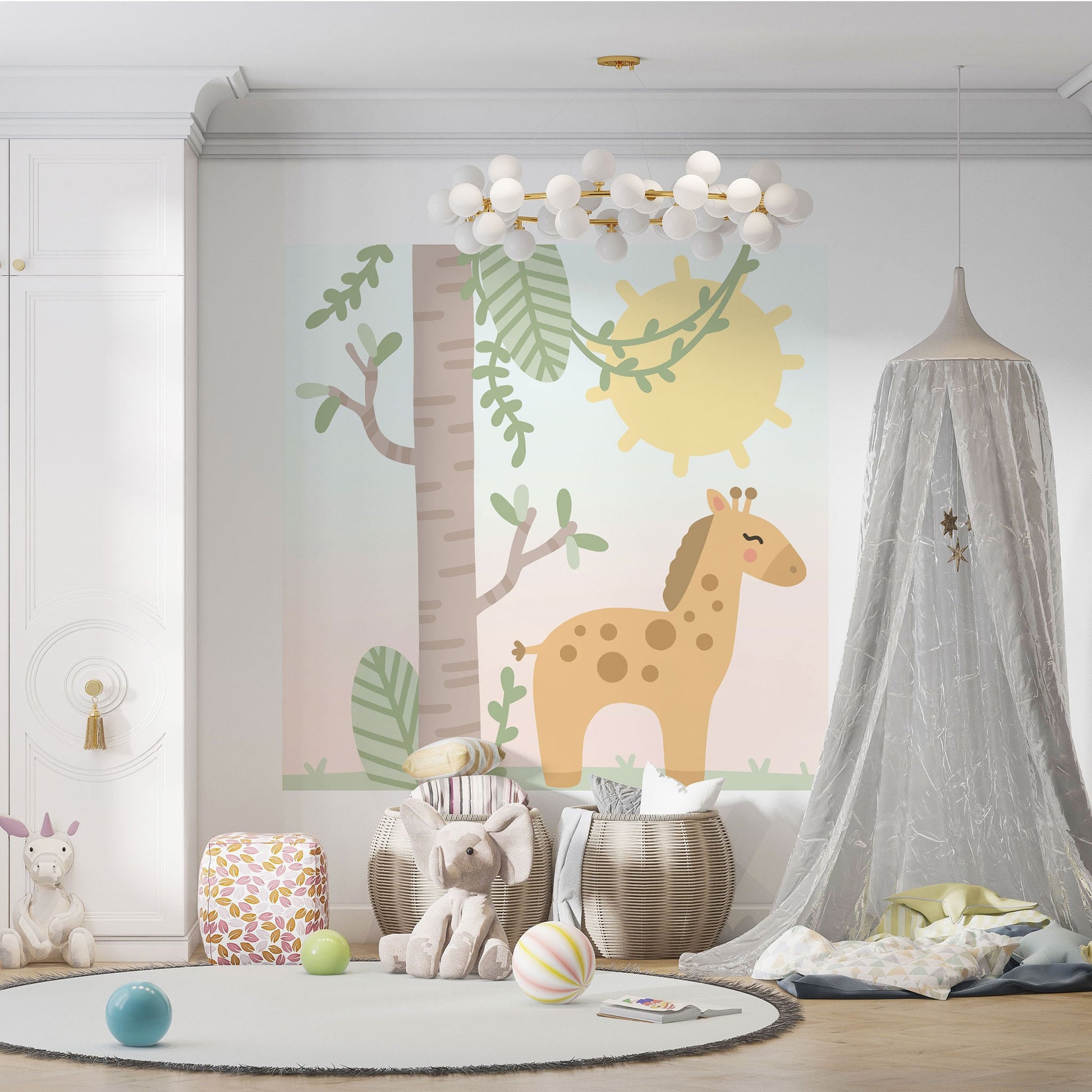 Giraffe Safari Wall Sticker, Nursery Wall Decal