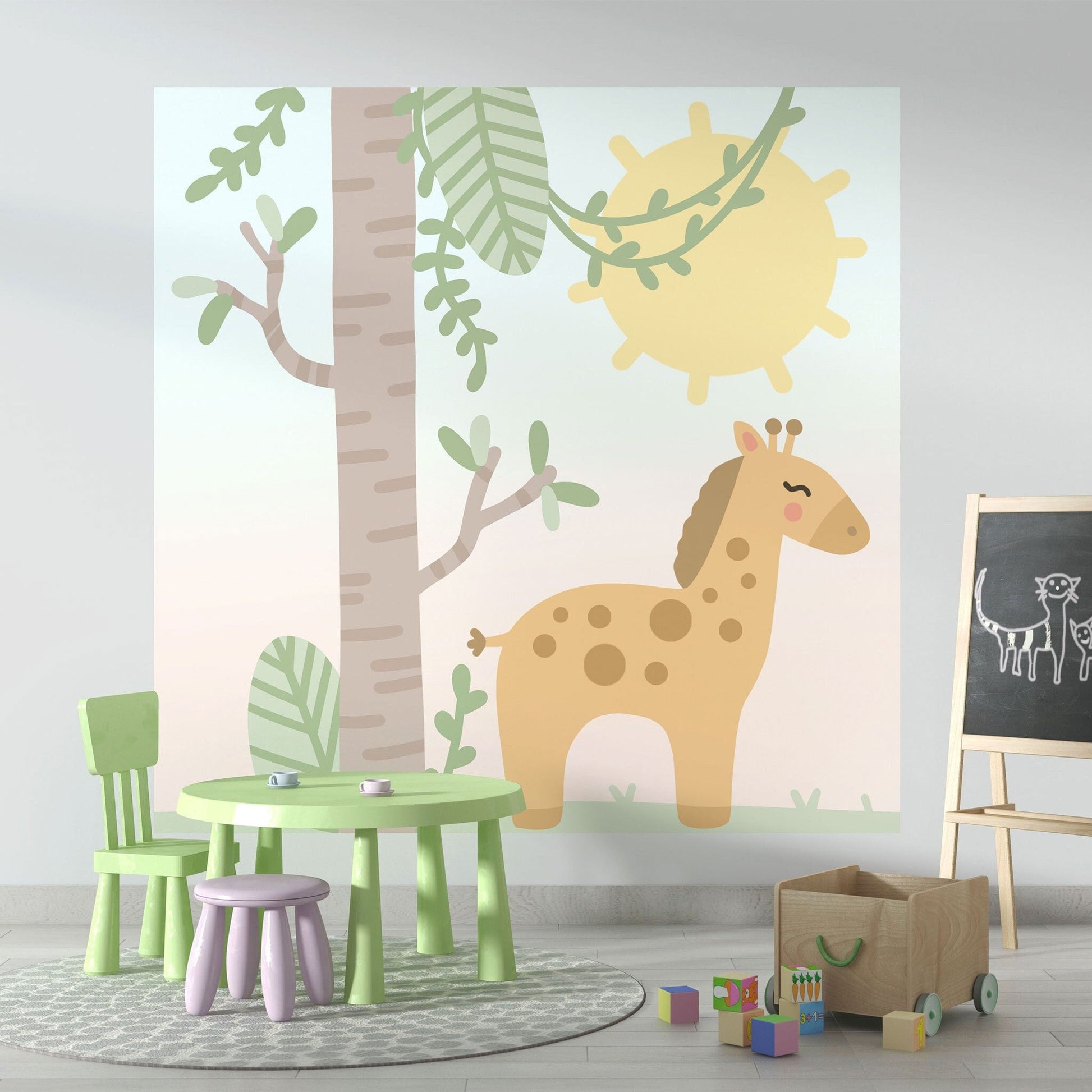 Giraffe Safari Wall Sticker, Nursery Wall Decal