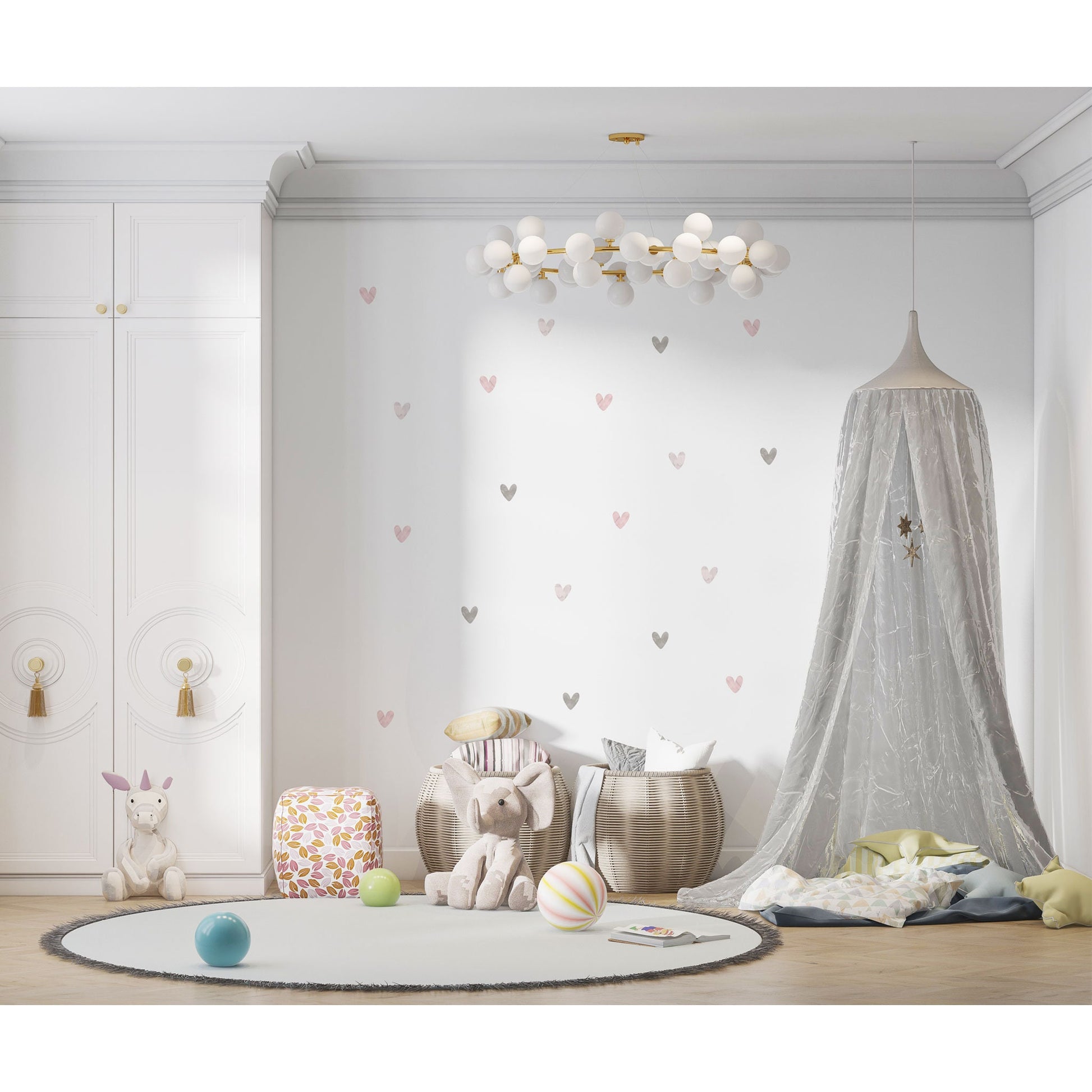 Nursery Wall Decal Girl Wallpaper Sticker Pink Girl